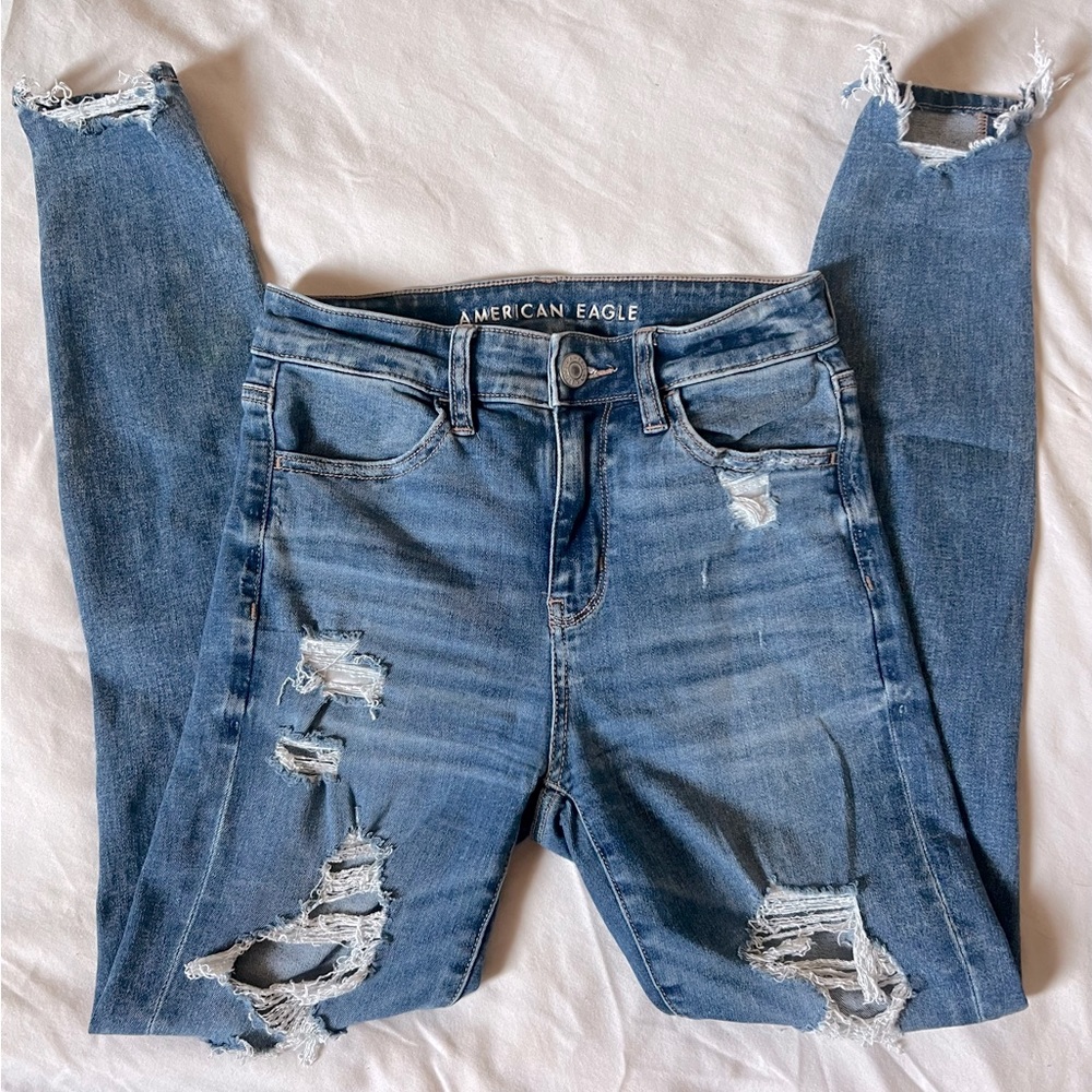 Very stretchy distressed skinny Jean size 2.